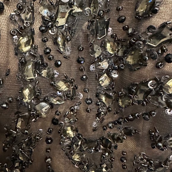 Gem Embellished Halter Neck Open Back Tutu Style Prom Dress - Picture 3 of 4